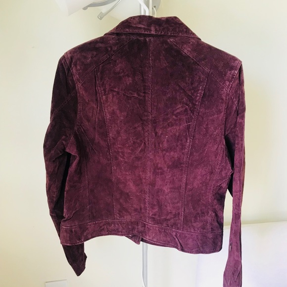 Blank NYC burgundy suede moto jacket L - Picture 7 of 8
